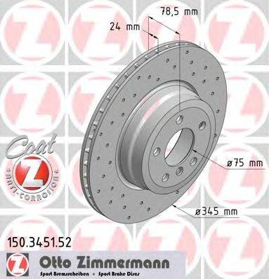 Тормозной диск ZIMMERMANN 150.3451.52