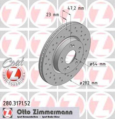 Тормозной диск ZIMMERMANN 280317152