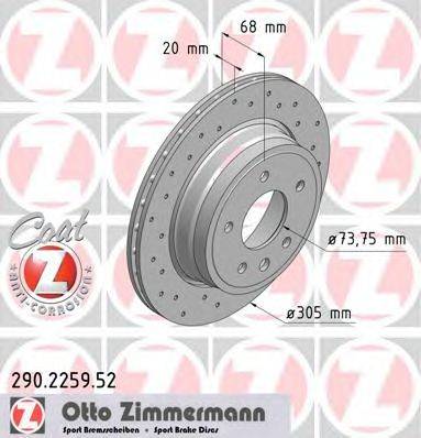 Тормозной диск ZIMMERMANN 290.2259.52