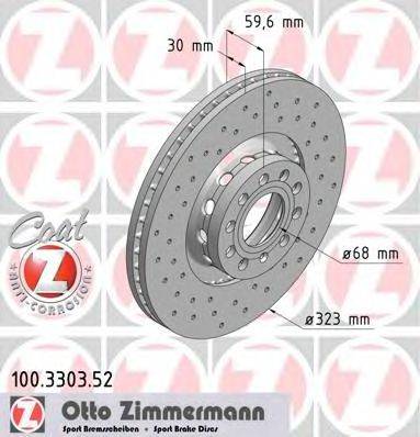 Тормозной диск ZIMMERMANN 100.3303.52