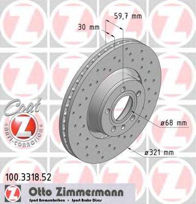Тормозной диск ZIMMERMANN 100.3318.52