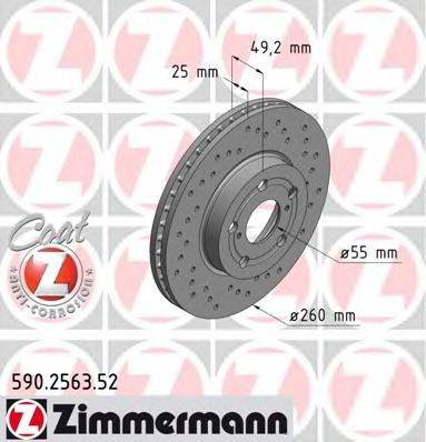 Тормозной диск ZIMMERMANN 590256352