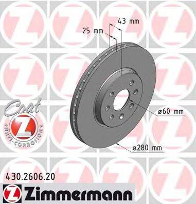 Тормозной диск ZIMMERMANN 430260620