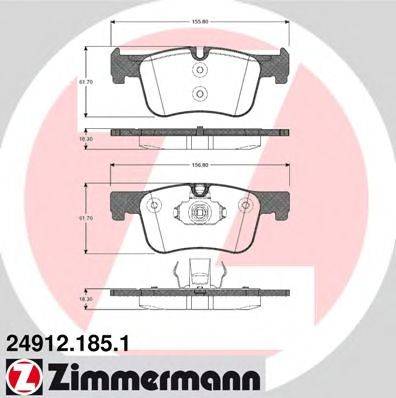 Комплект тормозных колодок, дисковый тормоз ZIMMERMANN 24912.185.1