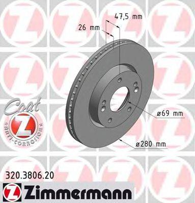 Тормозной диск ZIMMERMANN 320380620