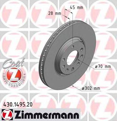 Тормозной диск ZIMMERMANN 430149520