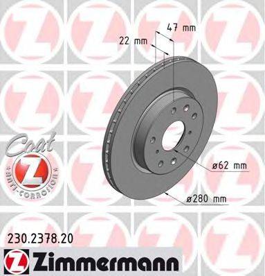 Тормозной диск ZIMMERMANN 230237820