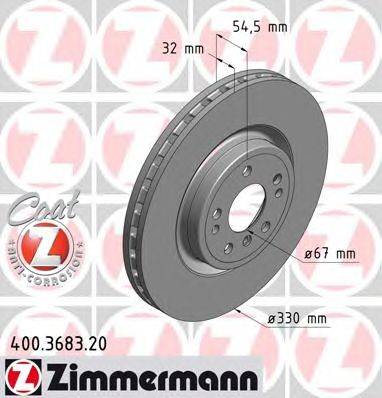 Тормозной диск ZIMMERMANN 400368320