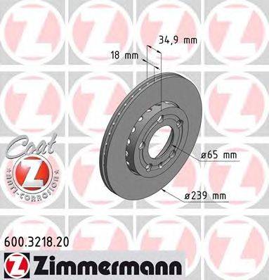 Тормозной диск ZIMMERMANN 600321820