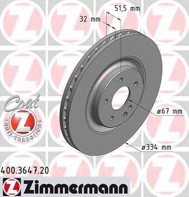 Тормозной диск ZIMMERMANN 400.3647.20