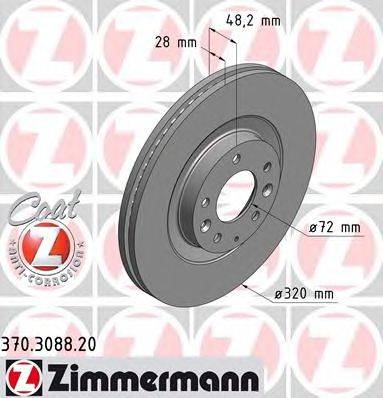 Тормозной диск ZIMMERMANN 370308820