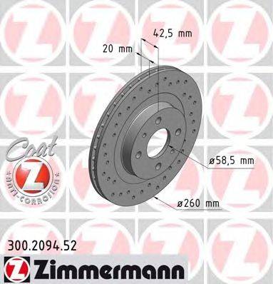 Тормозной диск ZIMMERMANN 300.2094.52