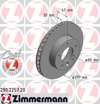 Тормозной диск ZIMMERMANN 290.2257.20