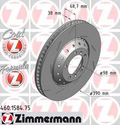 Тормозной диск ZIMMERMANN 460158475