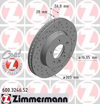 Тормозной диск ZIMMERMANN 600324652