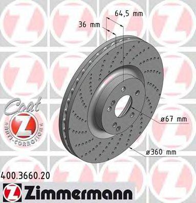 Тормозной диск ZIMMERMANN 400366020