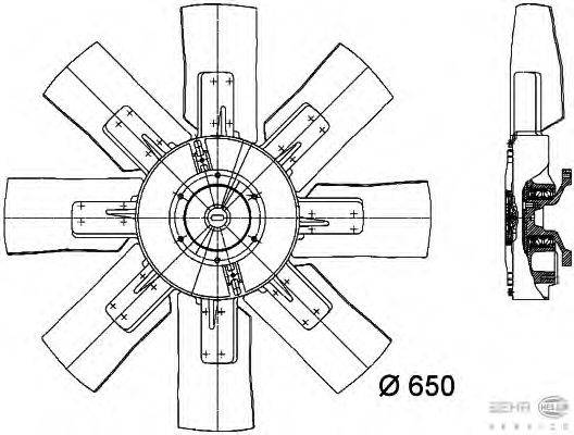 Вентилятор, охлаждение двигателя BEHR HELLA SERVICE 78247