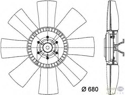 Вентилятор, охлаждение двигателя HELLA 8MV 376 731-331
