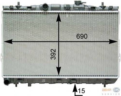 Радиатор, охлаждение двигателя HELLA 8MK 376 762-101