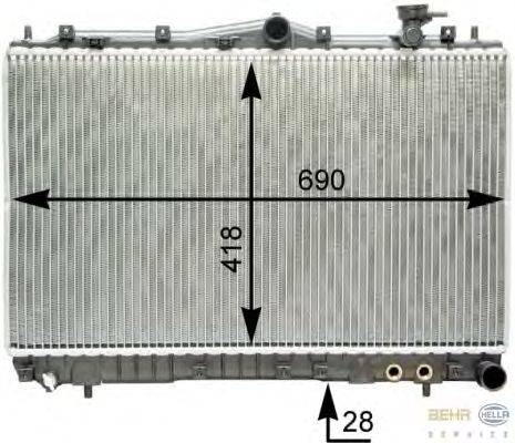 Радиатор, охлаждение двигателя HELLA 8MK 376 762-211