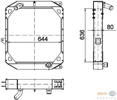 Радиатор, охлаждение двигателя HELLA 8MK 376 774-581