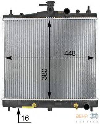 Радиатор, охлаждение двигателя HELLA 8MK 376 787-641