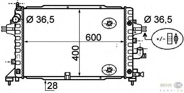 Радиатор, охлаждение двигателя HELLA 8MK376790041