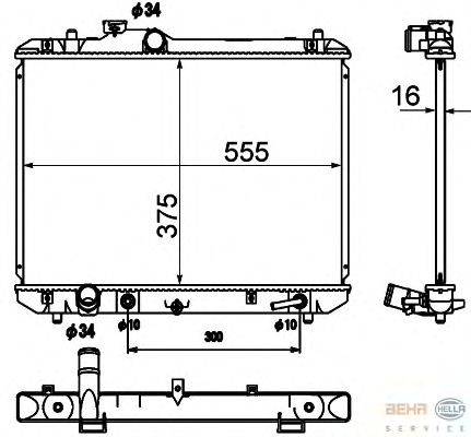 Радиатор, охлаждение двигателя HELLA 8MK 376 790-231