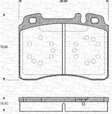 Комплект тормозных колодок, дисковый тормоз MAGNETI MARELLI 21153