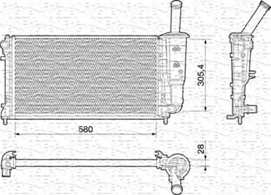Радиатор, охлаждение двигателя MAGNETI MARELLI 350213197000