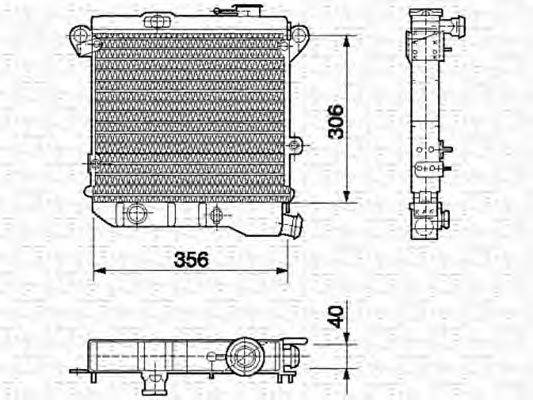 Радиатор, охлаждение двигателя MAGNETI MARELLI 350213416000