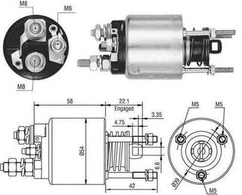 Тяговое реле, стартер MAGNETI MARELLI 940113050458