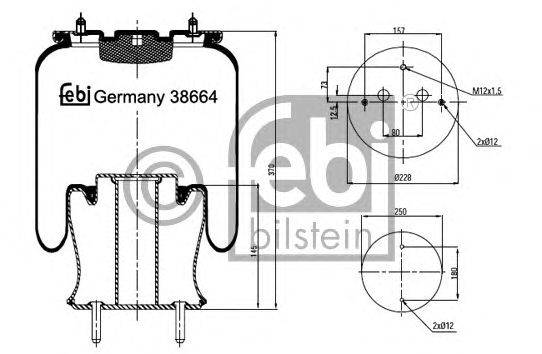 Кожух пневматической рессоры FEBI BILSTEIN 38664