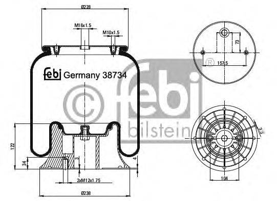 Кожух пневматической рессоры FEBI BILSTEIN 38734