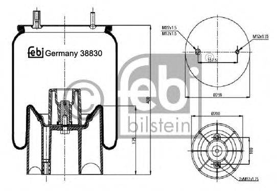 Кожух пневматической рессоры FEBI BILSTEIN 38830