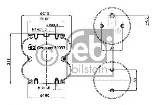 Кожух пневматической рессоры FEBI BILSTEIN 39093