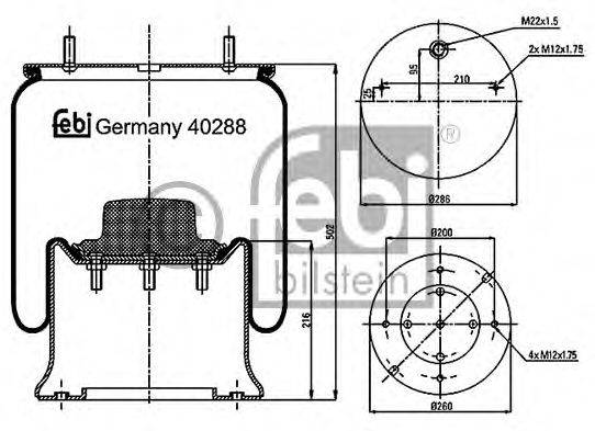 Кожух пневматической рессоры FEBI BILSTEIN 40288