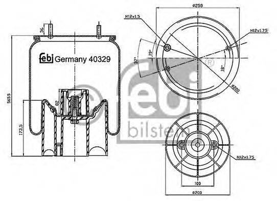 Кожух пневматической рессоры FEBI BILSTEIN 40329