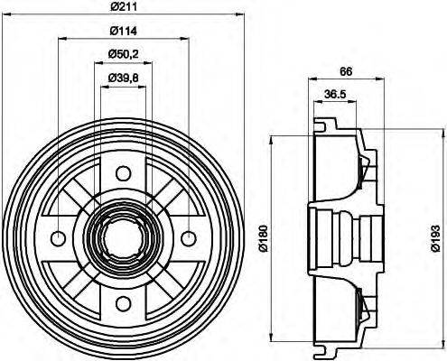 Тормозной барабан HELLA 8DT355302011