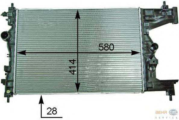 Радиатор, охлаждение двигателя BEHR HELLA SERVICE 8MK 376 910-221