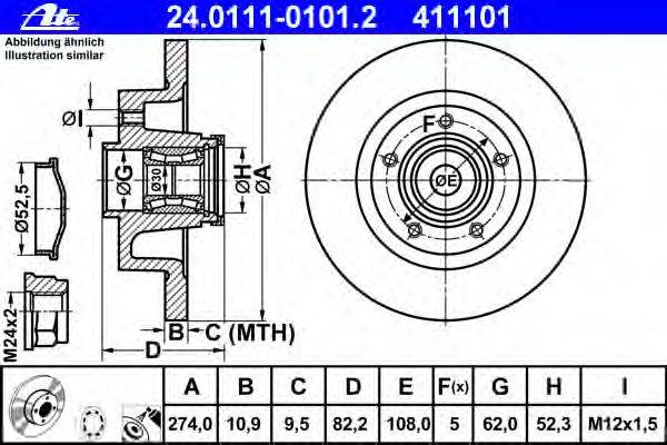 Тормозной диск ATE 24.0111-0101.2