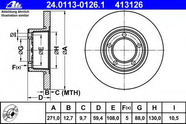 Тормозной диск ATE 24.0113-0126.1