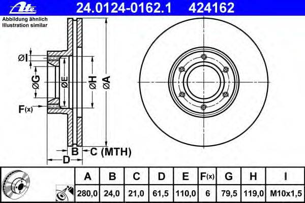 Тормозной диск ATE 24.0124-0162.1