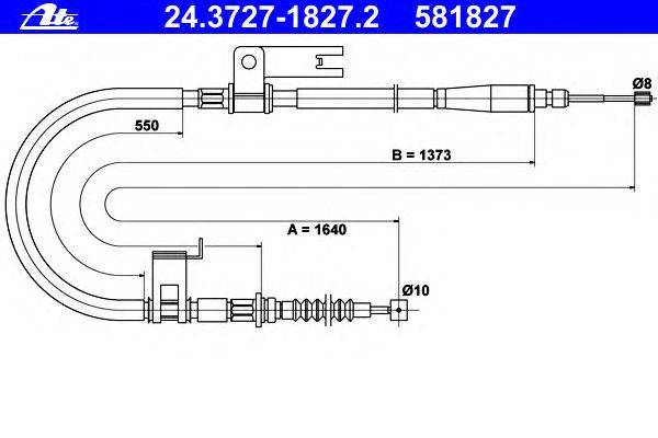 Трос, стояночная тормозная система ATE 24.3727-1827.2
