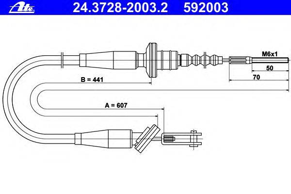 Трос, управление сцеплением ATE 24.3728-2003.2