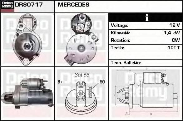 Стартер DELCO REMY DRS0717