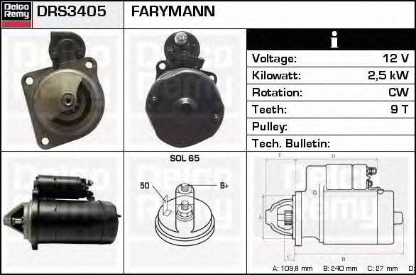 Стартер DELCO REMY DRS3405