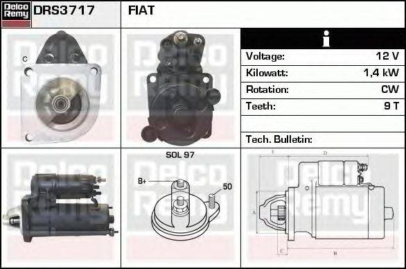 Стартер DELCO REMY DRS3717