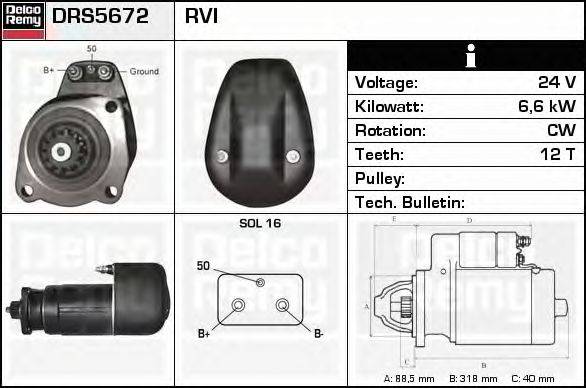 Стартер DELCO REMY DRS5672