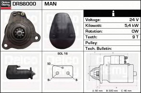 Стартер DELCO REMY DRS8000